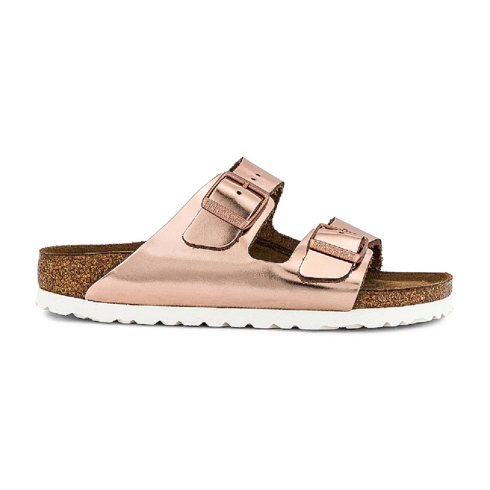 Birkenstock Arizona Soft Footbed Sandal in Metallic Copper